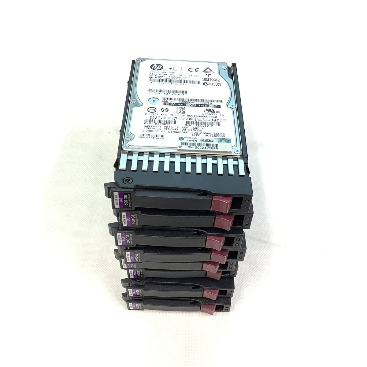 S5082364 HP 600GB SAS 10K 2.5インチ G7マウンタ HDD 8点【中古動作品】_画像3