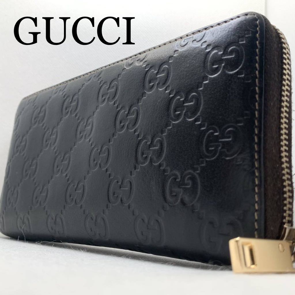 大人気】グッチ GUCCI ラウンドファスナー 長財布 ロングウォレット GG