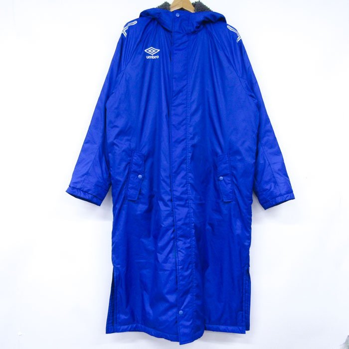  Umbro Descente bench coat long coat reverse side boa sportswear outer M corresponding men's blue UMBRO