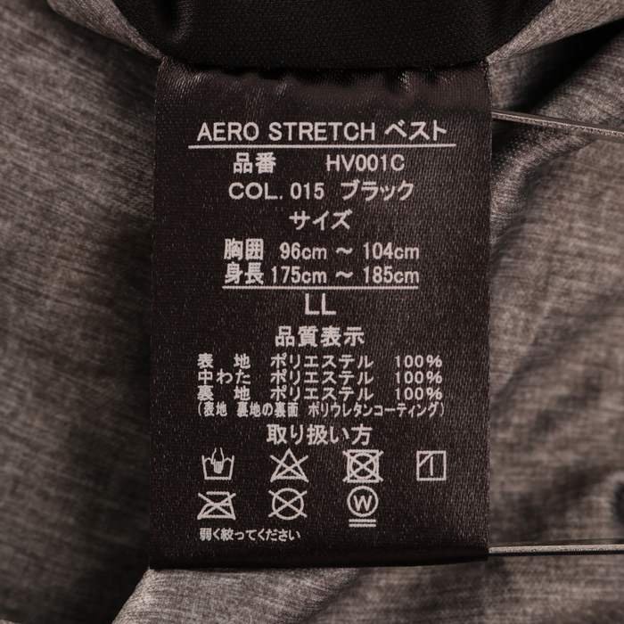 ワークマン フィールドコア 中綿ベスト AERO STRETCH 大きいサイズ アウター 黒 HV001C メンズ LLサイズ ブラック WORKMAN_画像6
