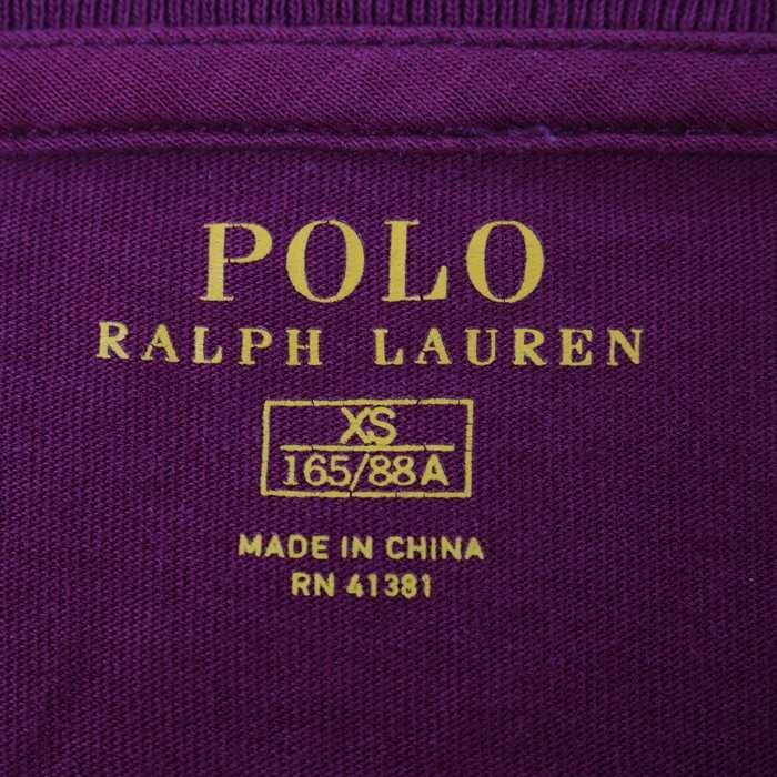 ポロ・ラルフローレン Tシャツ 長袖 無地 ポニーロゴ カットソー コットン100％ メンズ XSサイズ ワインレッド POLO RALPH LAUREN_画像2