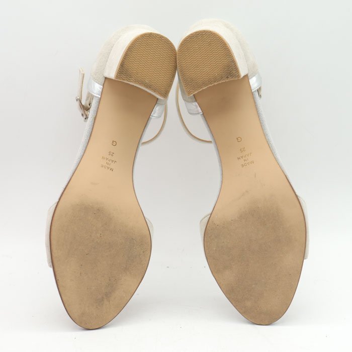 ダイアナ アンクルストラップサンダル スエード チャンキーヒール 日本製 ブランド シューズ 靴 レディース 25cmサイズ グレー DIANA_画像6