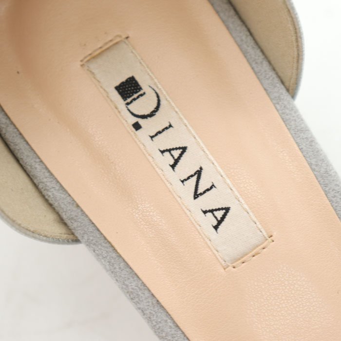 ダイアナ アンクルストラップサンダル スエード チャンキーヒール 日本製 ブランド シューズ 靴 レディース 25cmサイズ グレー DIANA_画像3