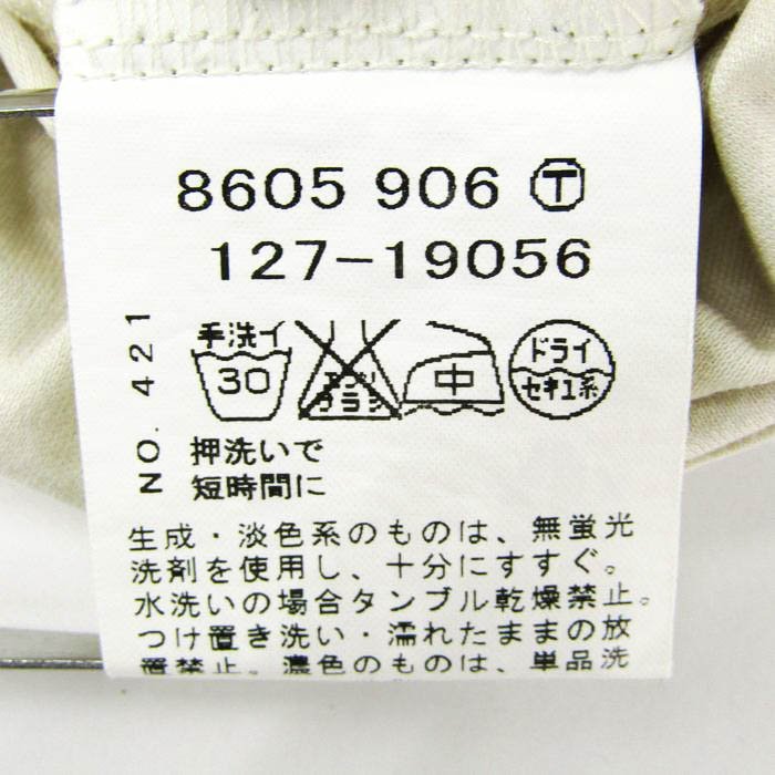 インディヴィ Tシャツ カットソー 半袖 ラウンドネック タック 日本製 トップス レディース 38サイズ ベージュ INDIVI_画像6