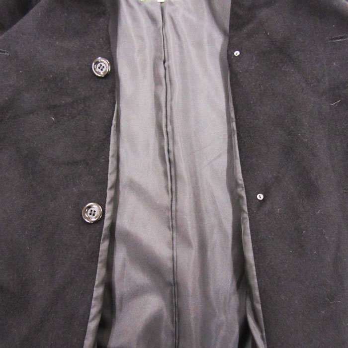 エムプルミエ ロングコート ビッグカラー ダブル アンゴラ・ウール アウター レディース 36サイズ ブラック M-premier_画像4