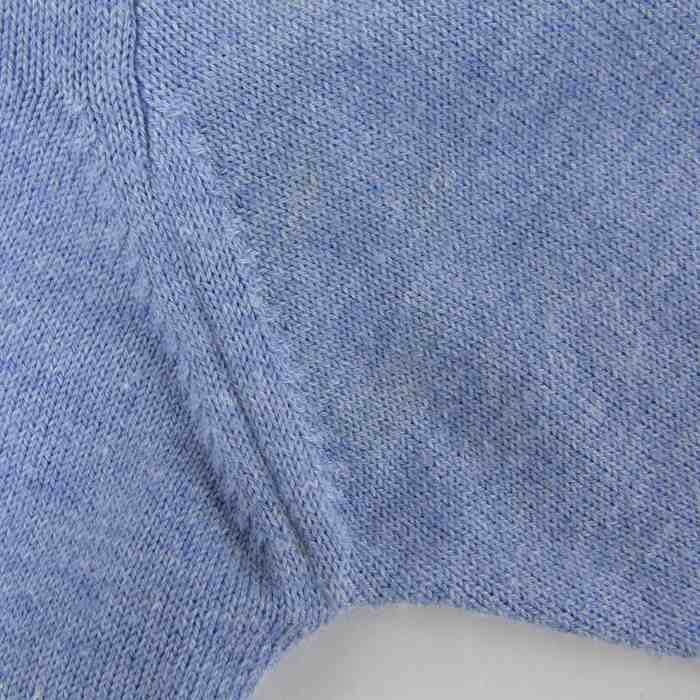 マックスマーラ ニットシャツ カットソー 半袖 リブ コットン100% イタリア製 ゆったり メンズ Mサイズ ブルー MAX MARAの画像4