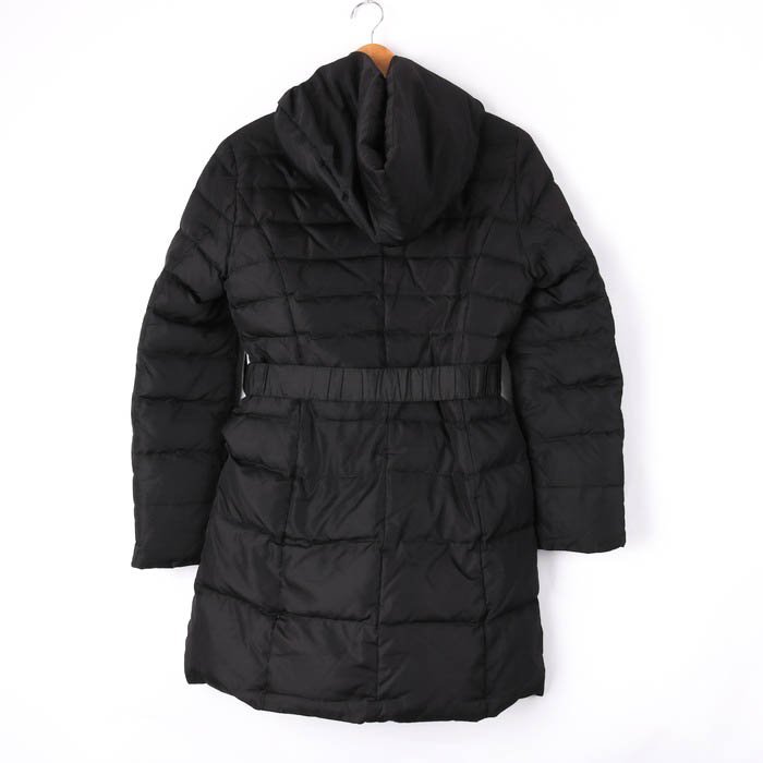  Indivi down jacket down coat middle height ratio wing hood belt attaching plain outer black lady's 36 size black INDIVI