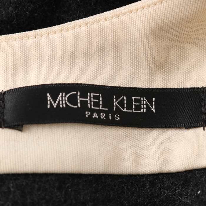 ミッシェルクラン 長袖 カットソー プルオーバー フォーマル オフィス ウール100％ 日本製 レディース 38サイズ グレー MICHEL KLEIN_画像2