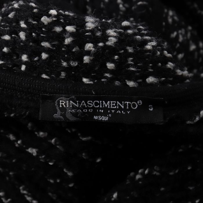 ルネサンス ニットブルゾン ジャケット 長袖 ウール混 アウター イタリア製 黒 レディース 3サイズ ブラック RENASCIMENTO_画像2