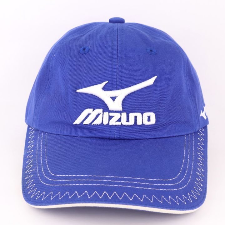  Mizuno cap Logo golf wear sports bra ndo hat cotton 100% men's F size blue Mizuno