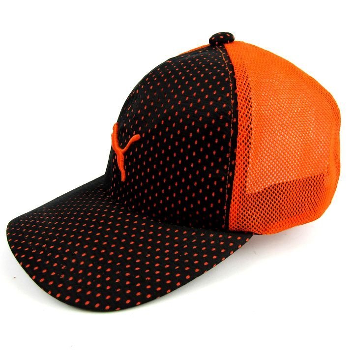 プーマ キャップ 美品 ロゴ刺繍 ドット メッシュ スポーツ ブランド 帽子 レディース 56-59cmサイズ オレンジ PUMAの画像1
