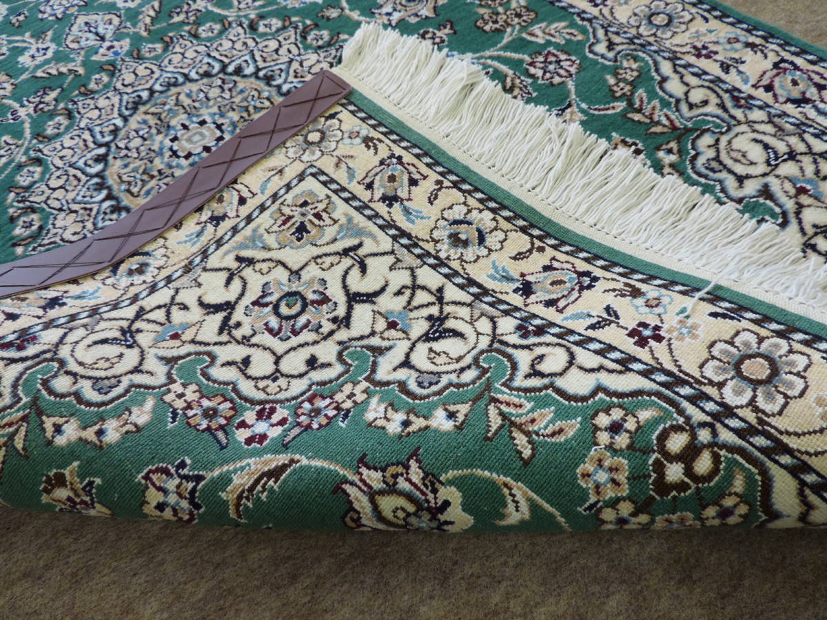 ペルシャ絨毯 カーペット ウール＆コットン 手織り高級 ペルシャ絨毯の本場 イラン ナイン産 玄関マットサイズ 117cm×80cm 本物保証