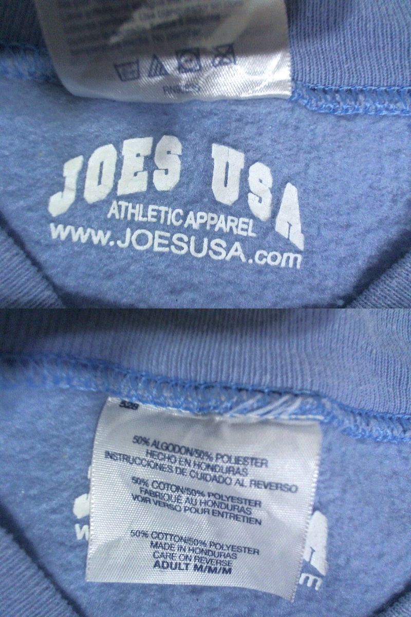 ★難有★Joe's USA★スウェット　プルオーバー　トレーナー M 青系 US古着_画像6