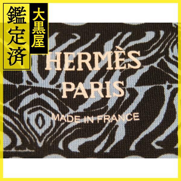 HERMES　エルメス　Tシャツ　レディース40　ブラック　ライトブルー　レッド　JUNGLE LOVE　ハート　コットン　【432】_画像8