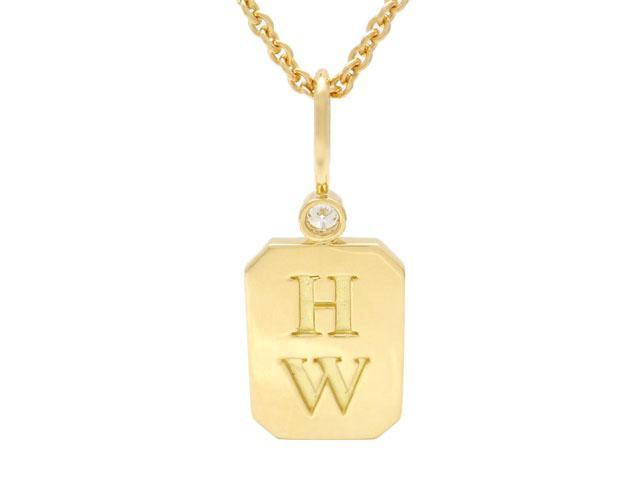 HARRY WINSTON Harry Winston HW Logo колье YG желтое золото бриллиант 2147100435856 [200]