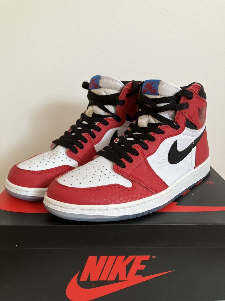 極美品 黒タグ NIKE AIR JORDAN 1 ORIGIN STORY SPIDERMAN RETRO HIGH