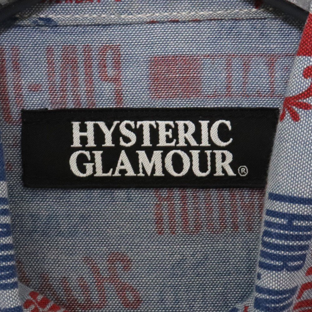 HYSTERIC GLAMOUR print design western shirt S size blue group 0224AH02 Hysteric Glamour 