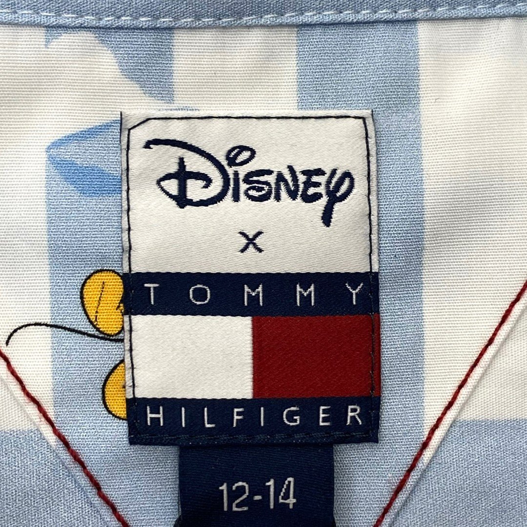 TOMMY HILFIGER × DISNEY STRIPE SHIRT DRESS シャツドレス 12-14 ホワイト ライトブルー KG07488 トミーヒルフィガー ディズニー_画像5