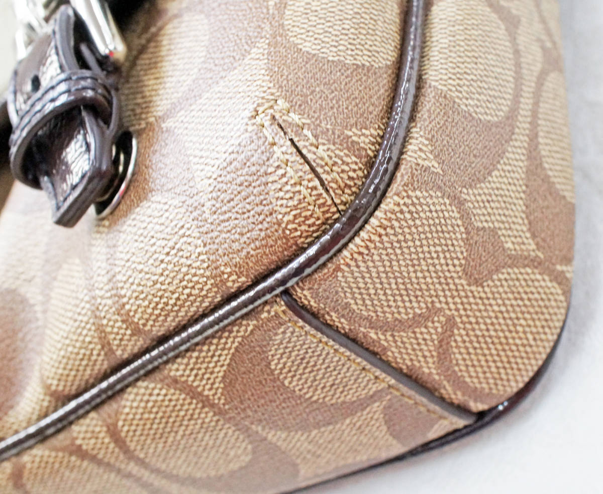 COACH コーチ シグネチャー PVC×レザー ミニ ショルダーバッグ F48759