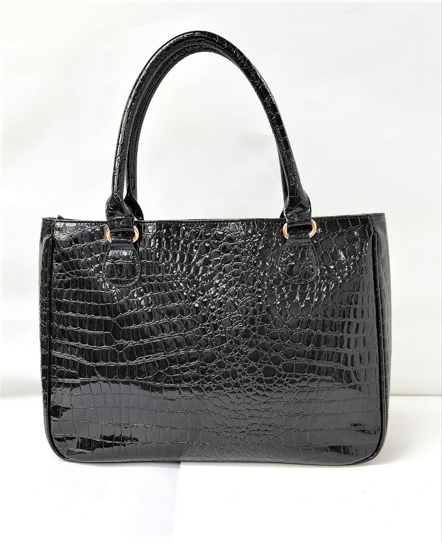 美品】 Folli Follie フォリフォリ クロコ型押し エナメル トート