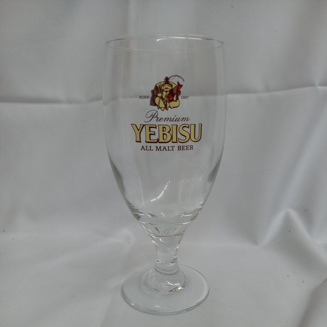 ☆①未使用 YEBISU エビスビール 420型 足付き ビアグラス ビール グラス 6客セット_画像2