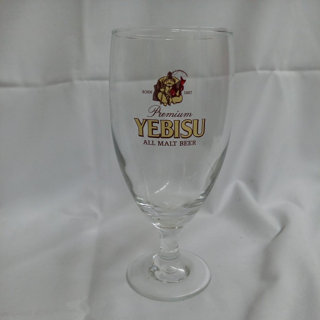 ☆③未使用 YEBISU エビスビール 420型 足付き ビアグラス ビール グラス 6客セット_画像4