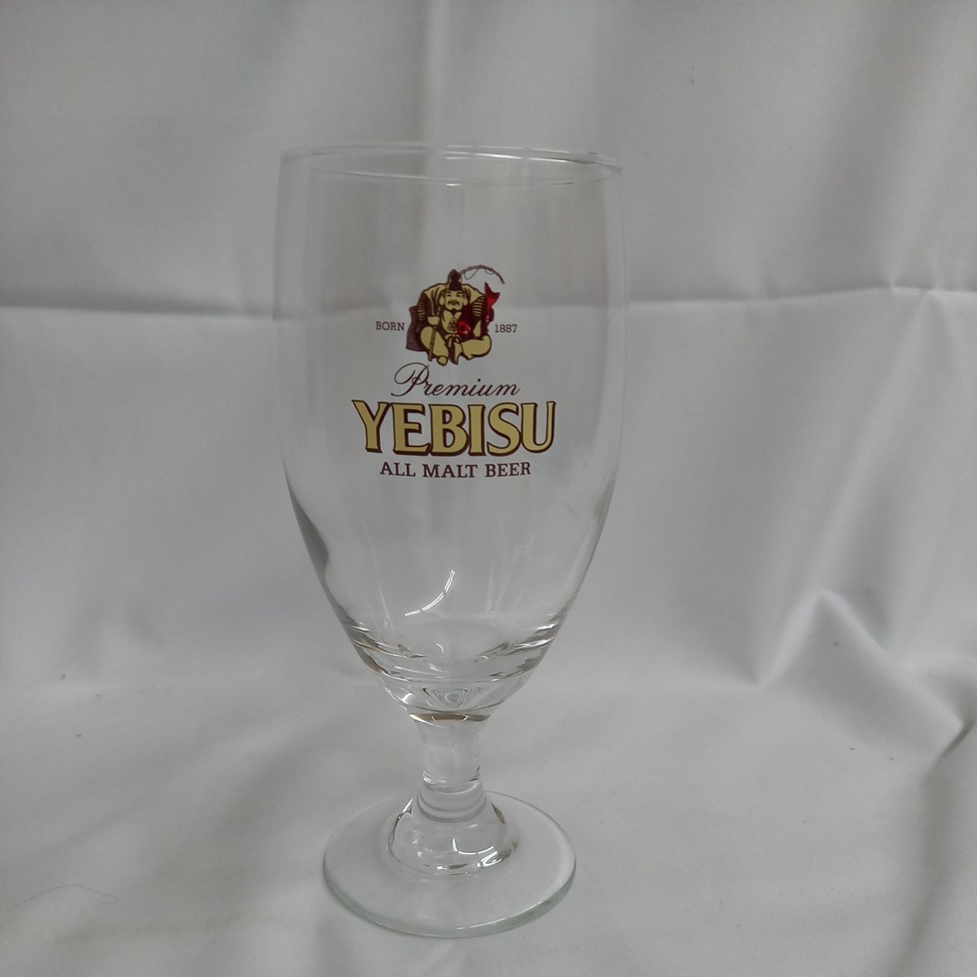 ☆④未使用 YEBISU エビスビール 420型 足付き ビアグラス ビール グラス 6客セット_画像4