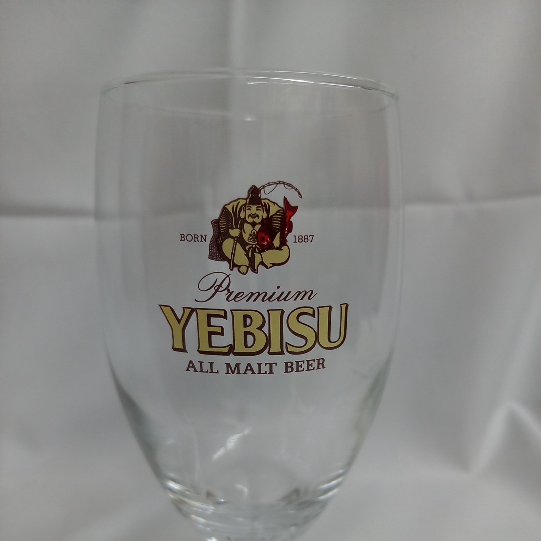 ☆④未使用 YEBISU エビスビール 420型 足付き ビアグラス ビール グラス 6客セット_画像5