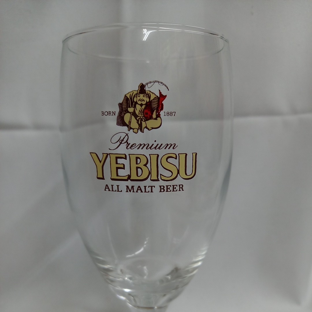 ☆⑤未使用 YEBISU エビスビール 420型 足付き ビアグラス ビール グラス 6客セット_画像5