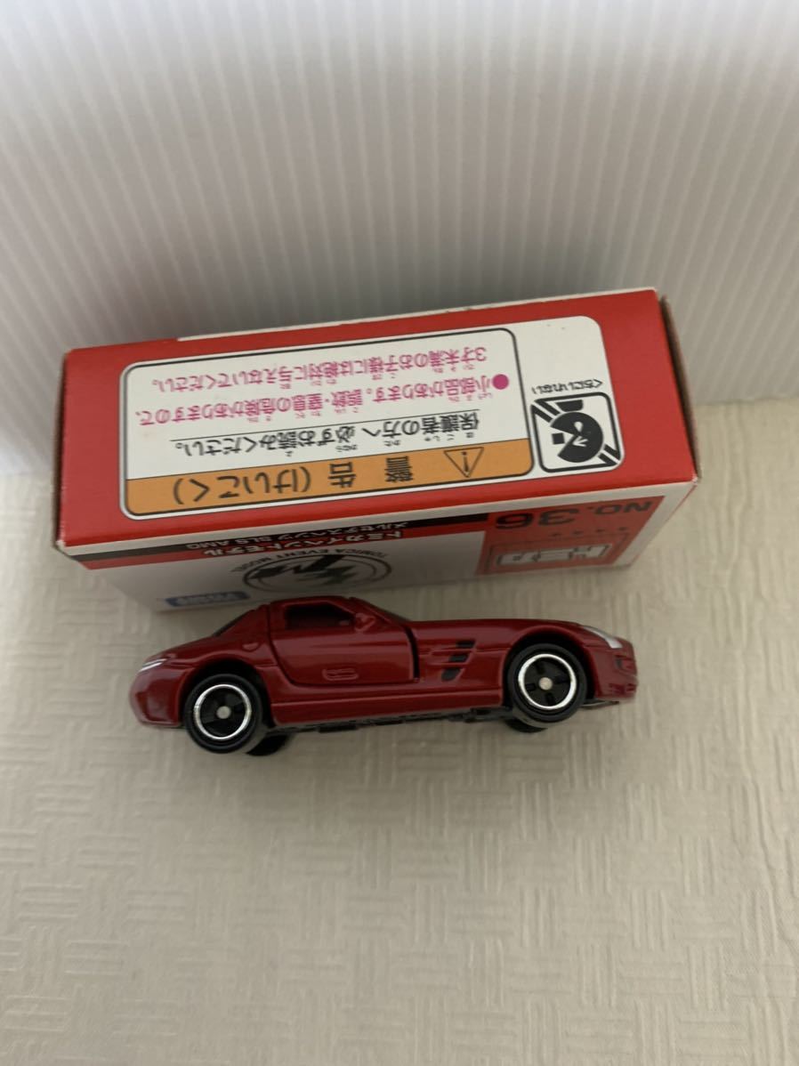 TOMICAトミカイベントモデル メルセデス ベンツSLS AMG MERCEDES BENZ/ベトナム製/箱記載NO.36/ミニカー記載NO.91/箱経年の画像4