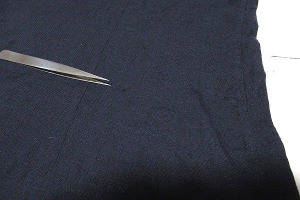 N6115:TOMORROWLAND(トゥモローランド)製品染め長袖リネンシャツ/黒紺系/M：35の画像9