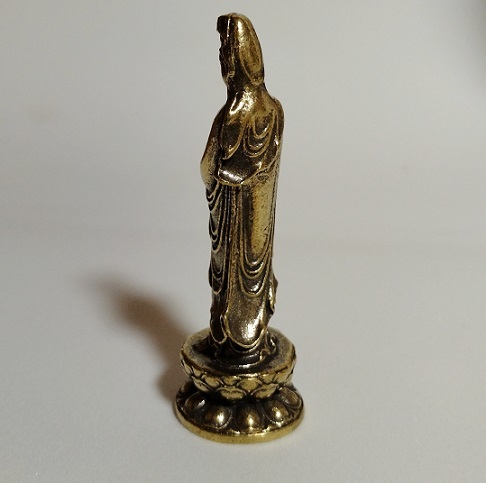 観音菩薩　仏像　真鍮　アンティーク　置物　お守り　約5ｃｍ　2体セット