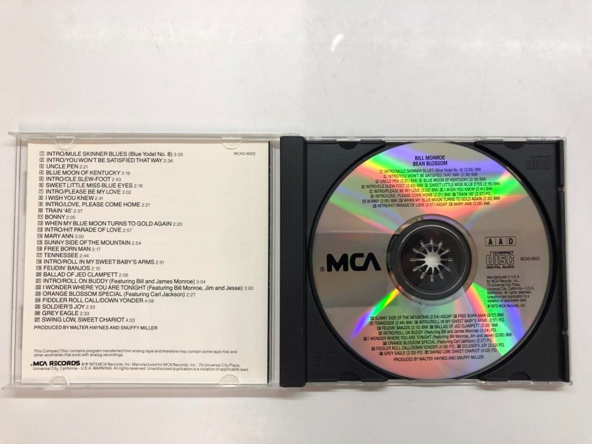 ★　【CD Bill Monroe・Bean Blossom MCAレコード 1973年】143-02308_画像2
