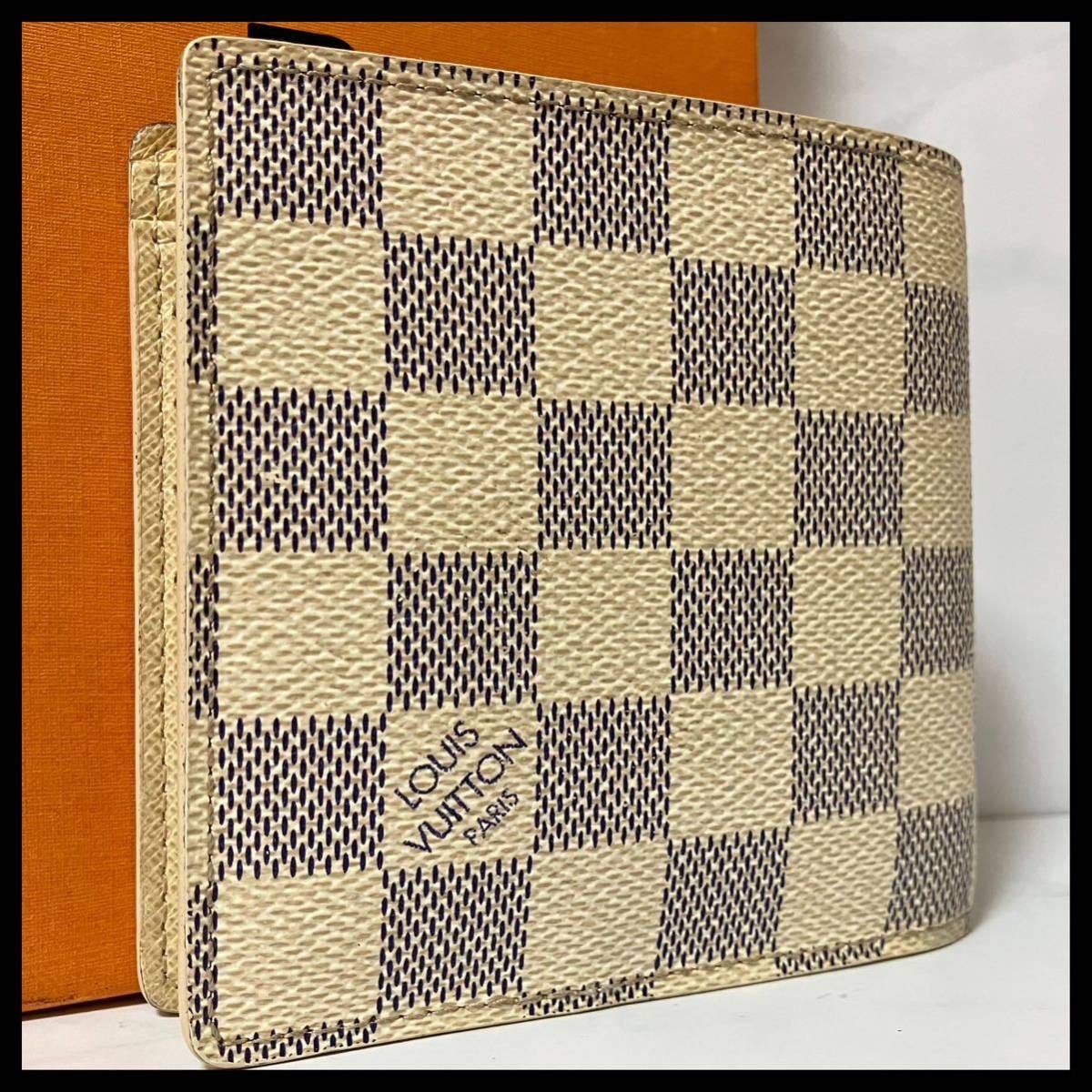 美品 廃盤品 希少品 ルイヴィトン ダミエ・アズール ポルトフォイユ