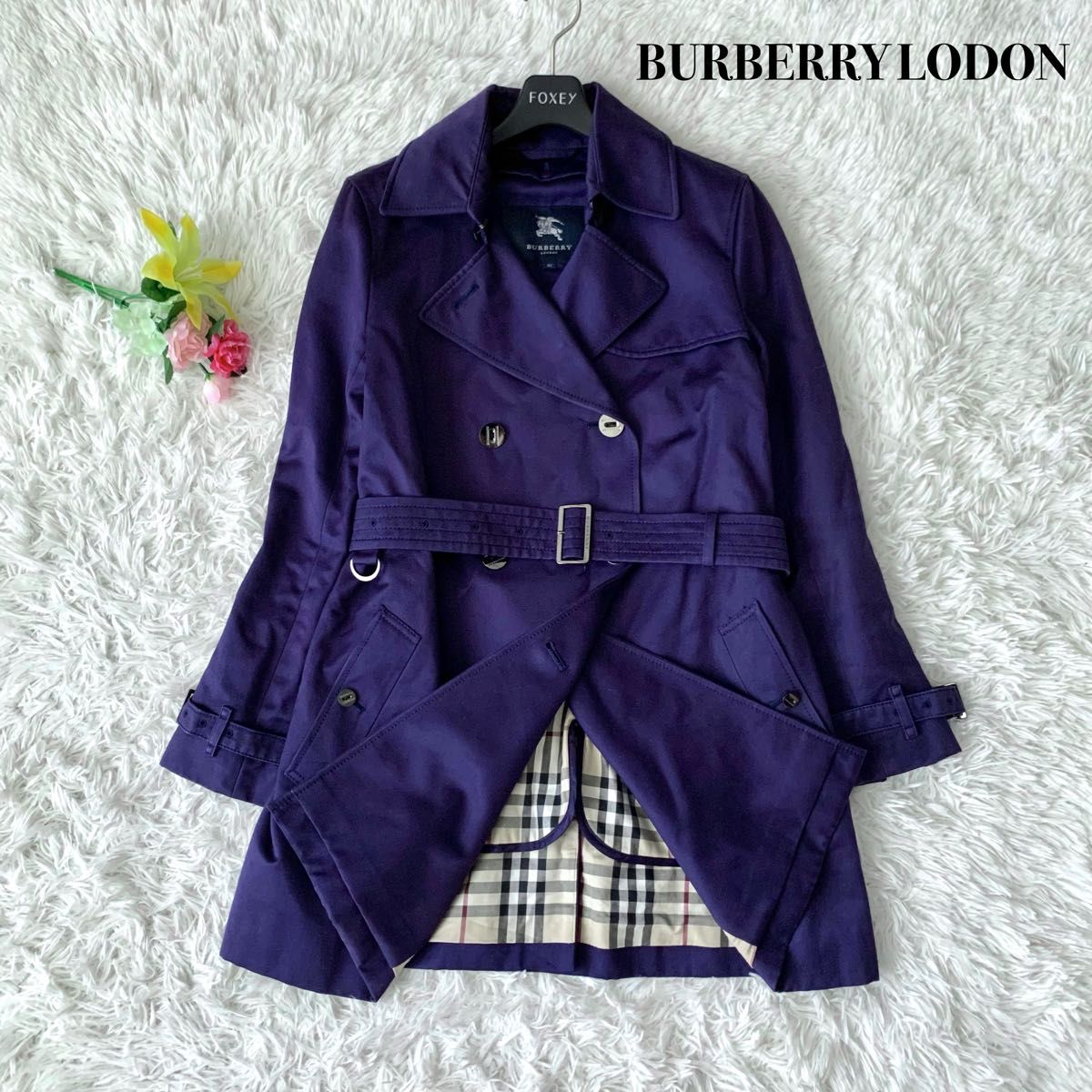 美品】BURBERRY LONDON バーバリーロンドン トレンチコート ミドル丈