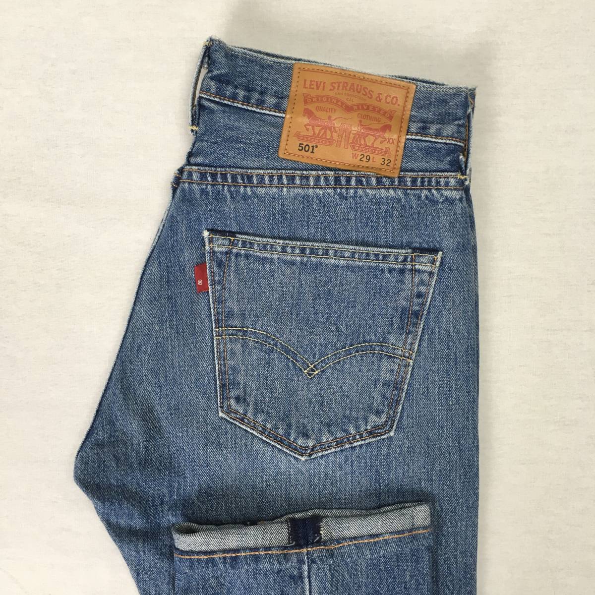 Levi's リーバイス 501 00501-2454 white oak 米国製 デニム パンツ ジーンズ W29 L32 ボタンフライ 革パッチ サークルRタブ ユーズド加工