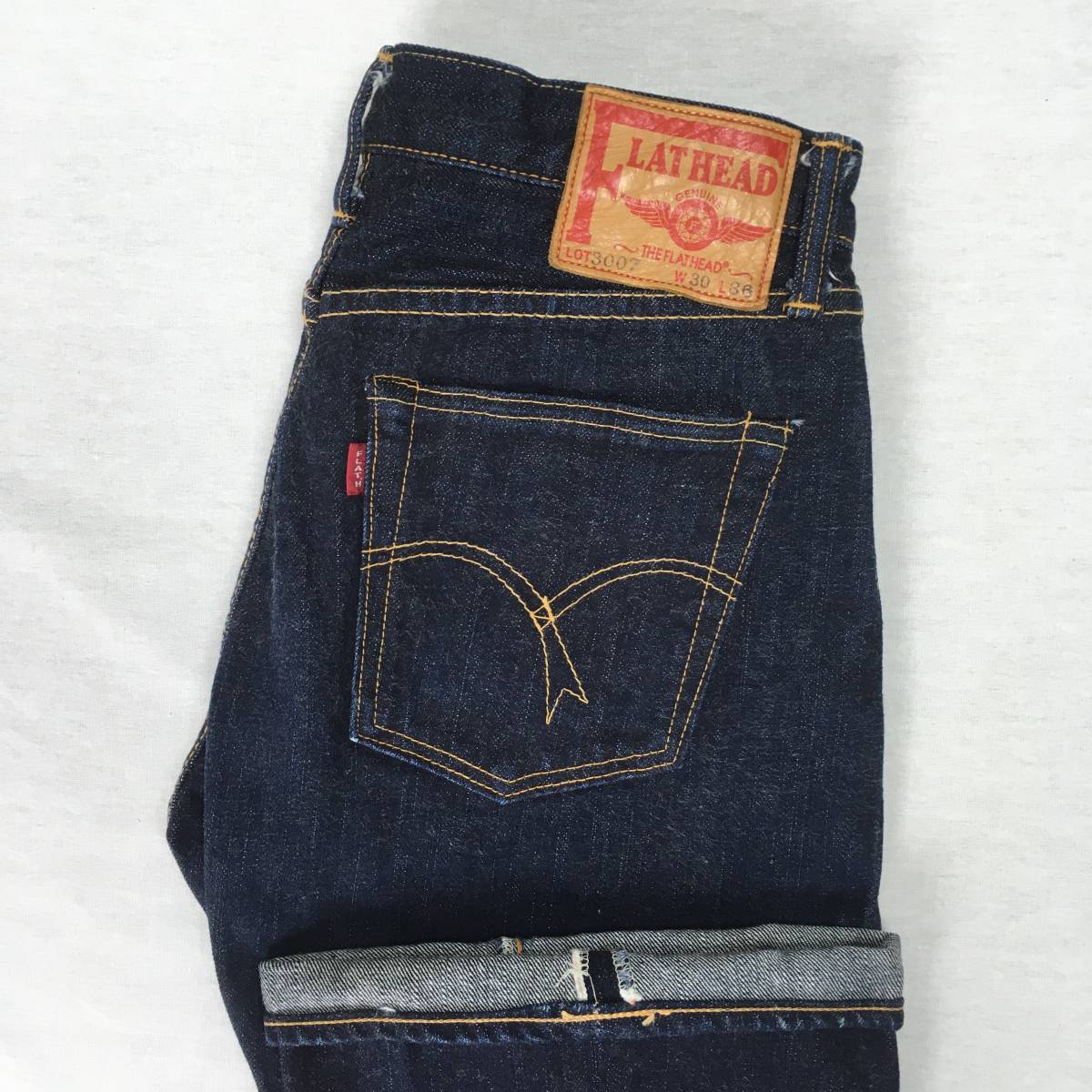 【楽天スーパーセール】 3007 フラットヘッド HEAD FLAT THE 日本製 隠しリベット 赤タブ 14.5oz 革パッチ セルビッチ ジップフライ ジーンズ L36 W30 ブーツカット ボトムス 【楽天スーパーセール】 3007 フラットヘッド HEAD FLAT THE 日本製 隠しリベット 赤タブ 14.5oz 革パッチ セルビッチ ジップフライ ジーンズ L36 W30 ブーツカット ボトムス