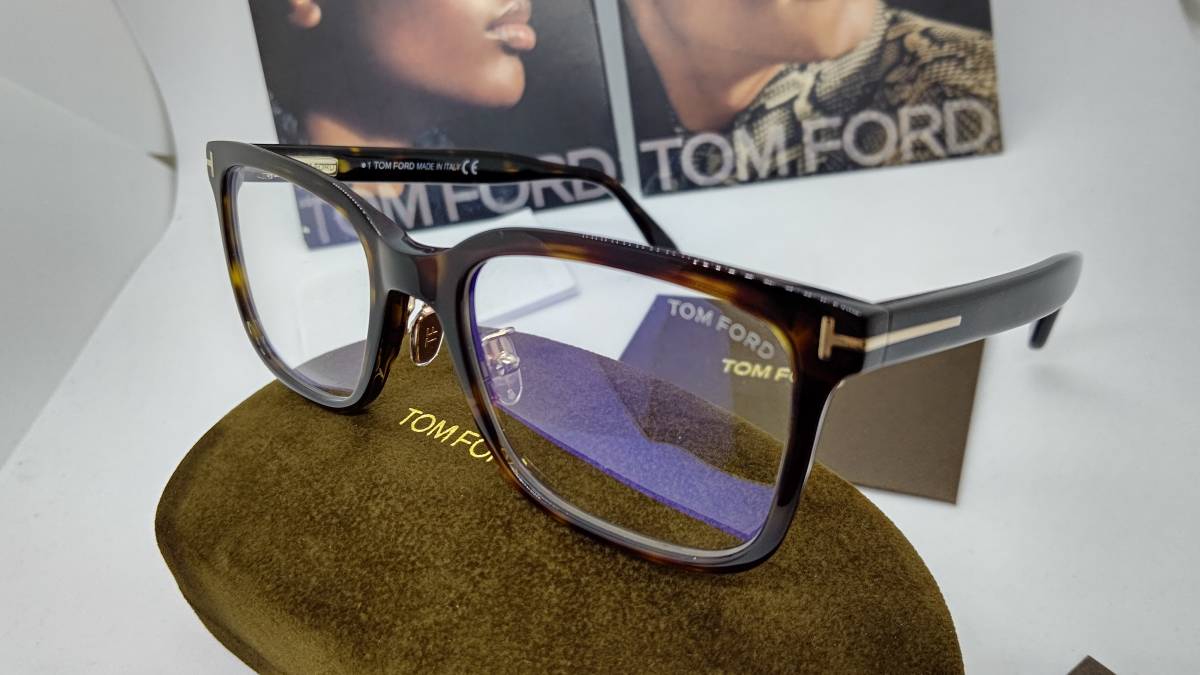 トムフォード 眼鏡 ブルーカットレンズ アジアンモデル 送料無料 税込 新品 TF5853-D-B 052 ハバナカラー