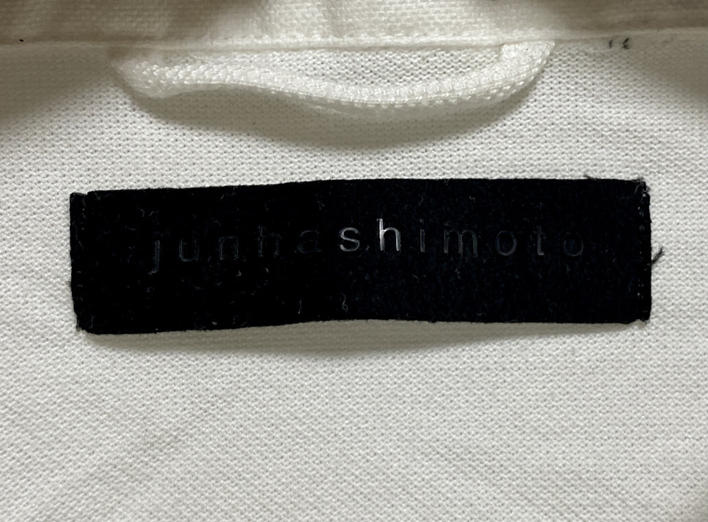 ☆junhashimoto ジュンハシモト コンビネーション ポロシャツ サイズ5 日本製 白 ホワイト 襟裏迷彩 カモフラ_画像6