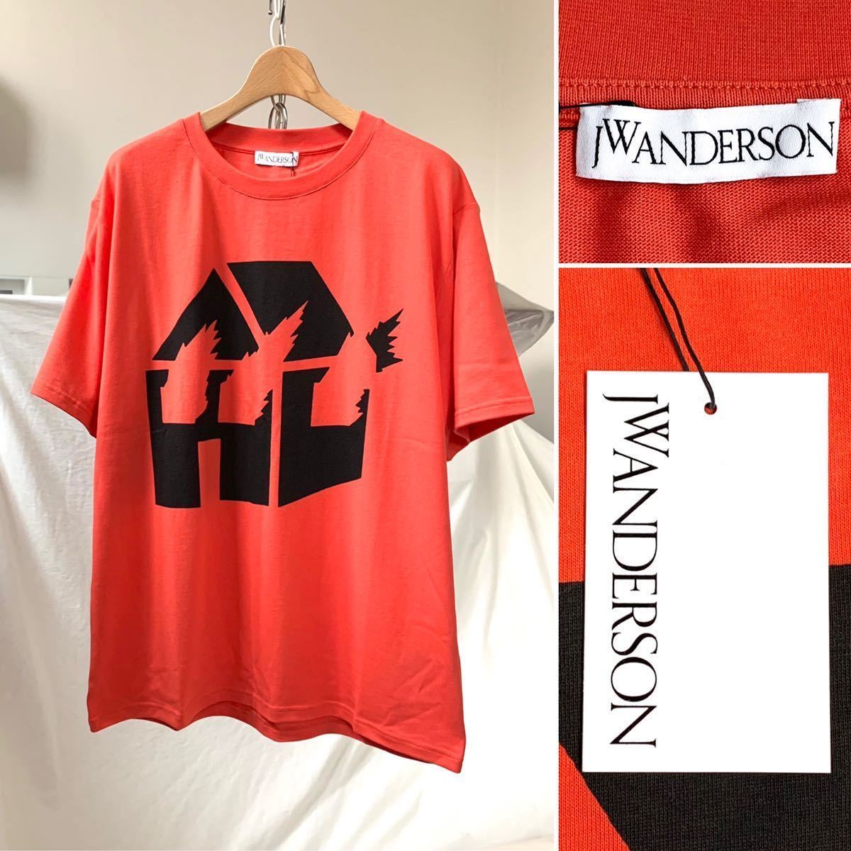 新品レア 2020AW JW ANDERSON David Wojnarowicz Burning House Tシャツ 定2.3万 赤黒 メンズ 燃える家 jw アンダーソン オーバーサイズ