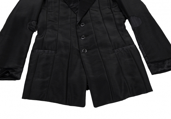  Issey Miyake ISSEY MIYAKE unusual material switch cotton inside setup suit black L M [ lady's ]