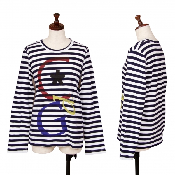  com com Comme des Garcons COMME des GARCONS CDG print border cut and sewn navy blue white other M [ lady's ]