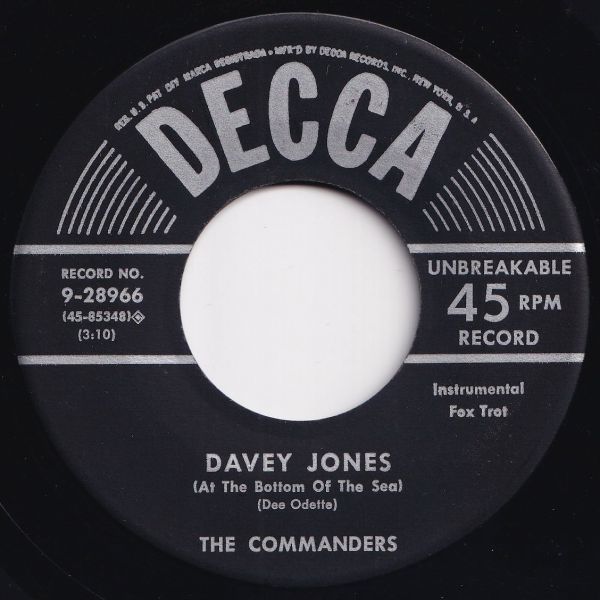 Commanders I Want A Little Girl / Davey Jones Decca US 9-28966 203490 JAZZ ジャズ レコード 7インチ 45_画像2