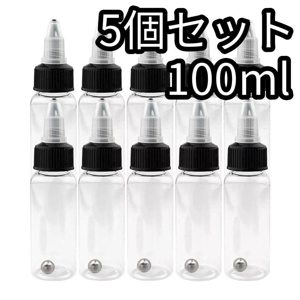 100ml 5個 ドロッパーボトル 攪拌ボトル 塗料ボトル ペイントボトル スペアボトル ニードルボトル スポイトボトル エアブラシ ハンドピース_画像1