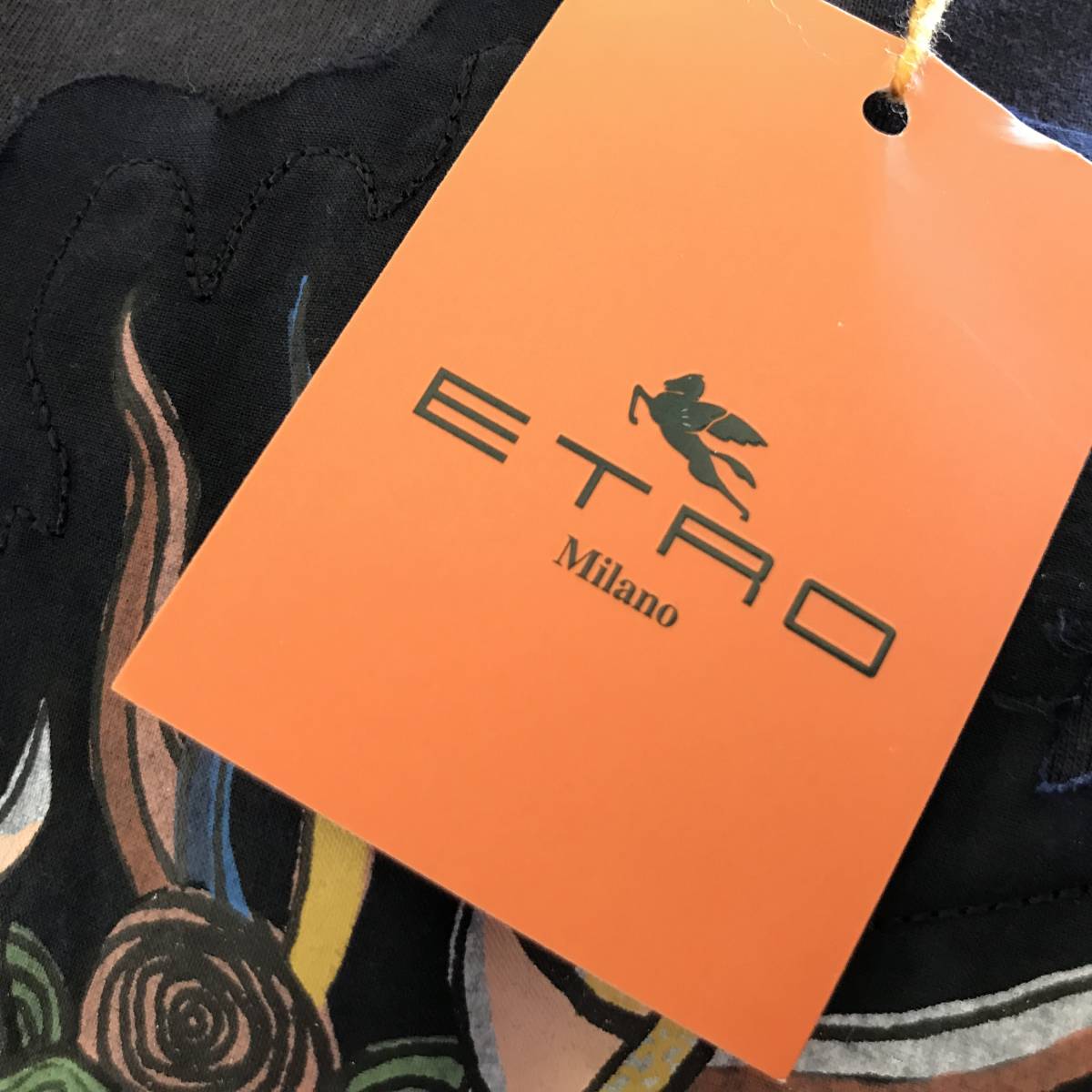 ETRO Milano エトロ イタリア製 正規品 新品タグ付き メンズ ドラゴン柄アップリケ 半袖Tシャツ size L_画像7