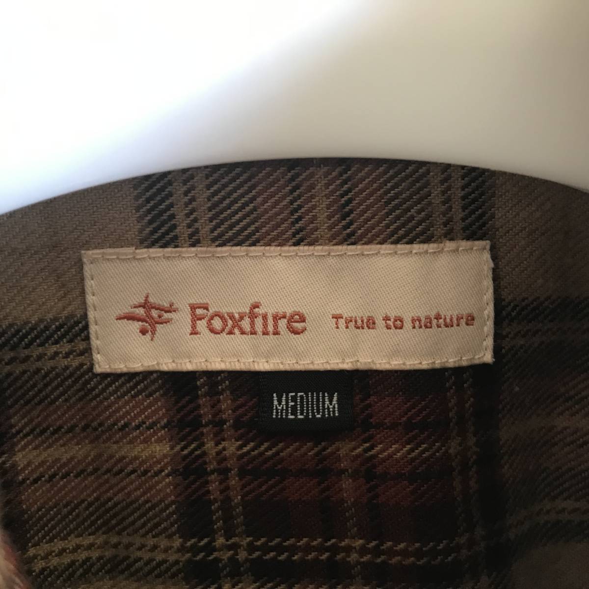 Foxfire フォックスファイヤー メンズ チェック柄 長袖ネルシャツ ファスナー付き胸ポケット 美品 size M_画像5