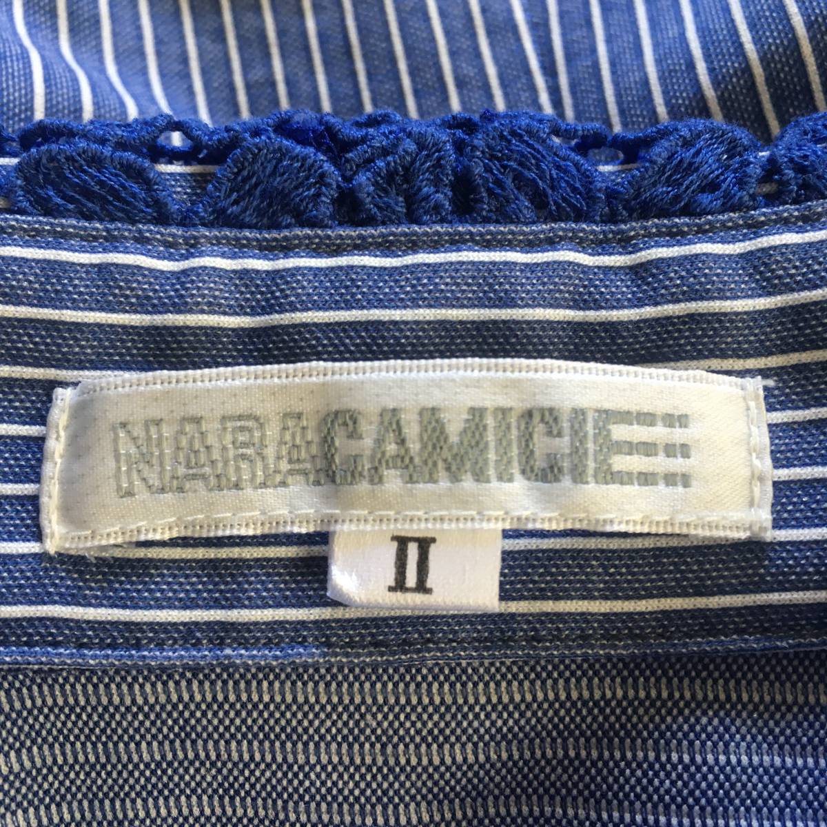 NARACAMICIE ナラカミーチェ 美品 レース使いストレッチシャツ_画像4