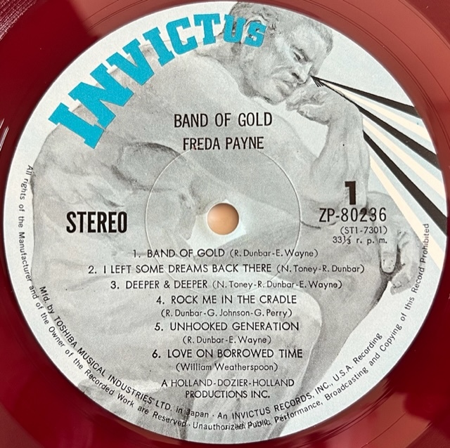 LP■SOUL/FUNK/FREDA PAYNE/BAND OF GOLD/INVICTUS ZP-80236/国内70年ORIG 初回 2000円表記 RED VINYL/赤盤 OBI/帯 美品/NORTHERN SOUL_画像5