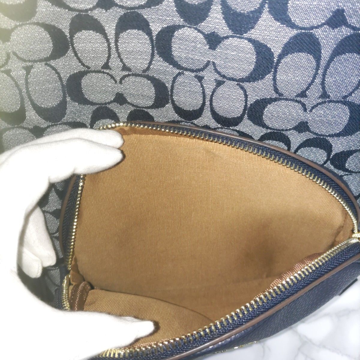 COACH コーチ シグネチャー バックパック デニム シグネチャー柄 未
