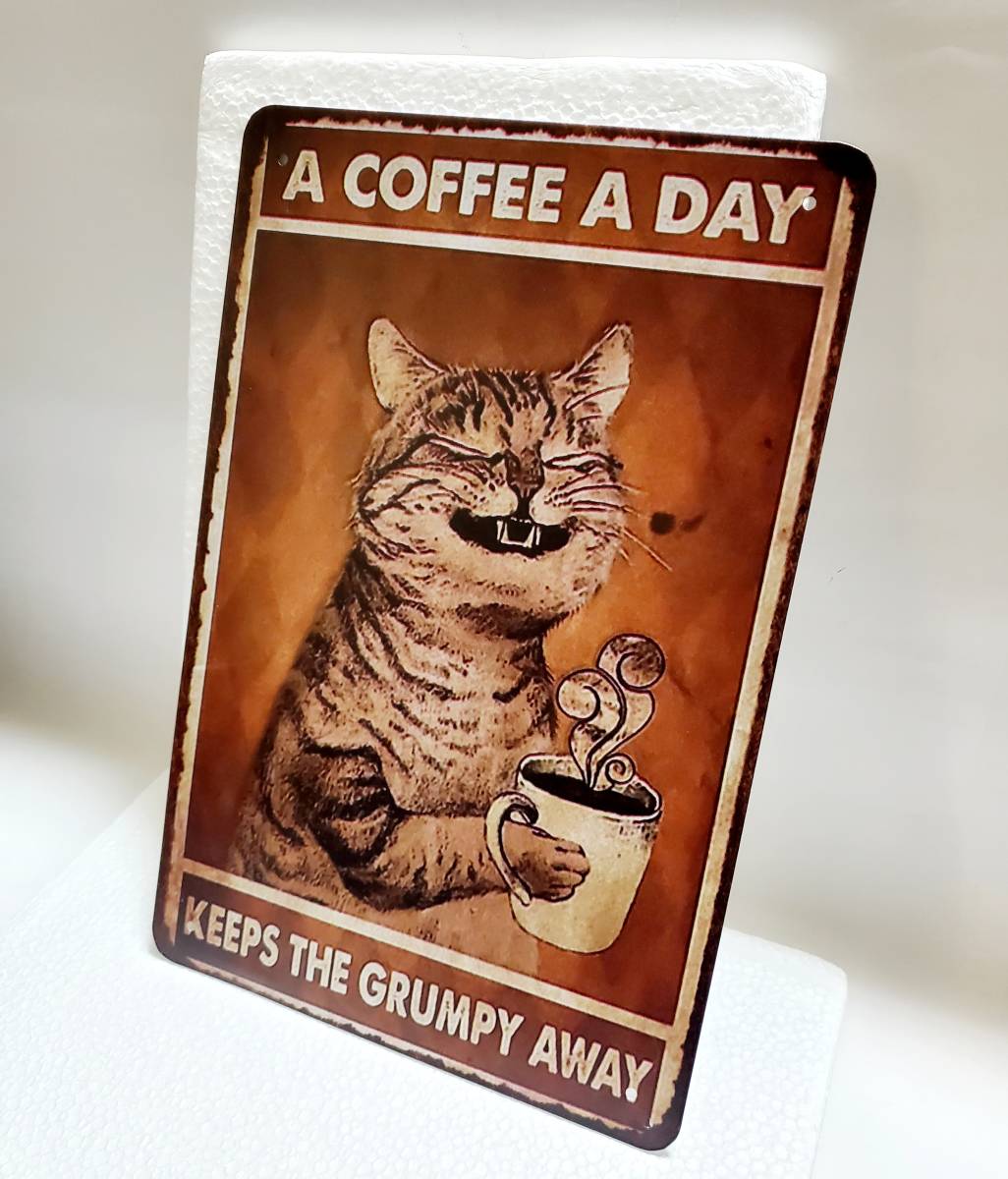  tin plate signboard HANAKO retro cat Cafe cat. signboard G1 tea tiger welcome board 